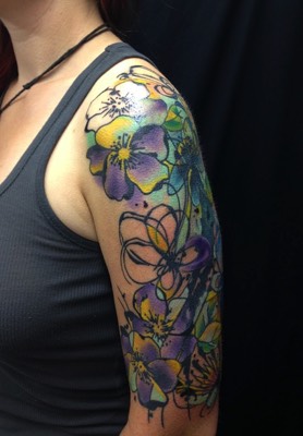  Trash polka style tattoo cover-up by Brandon G Notch 