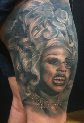  Rupaul drag queen portrait tattoo by Brandon Garic Notch 