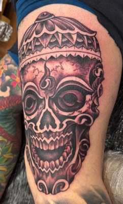  Tibetan skull tattoo by Notch 
