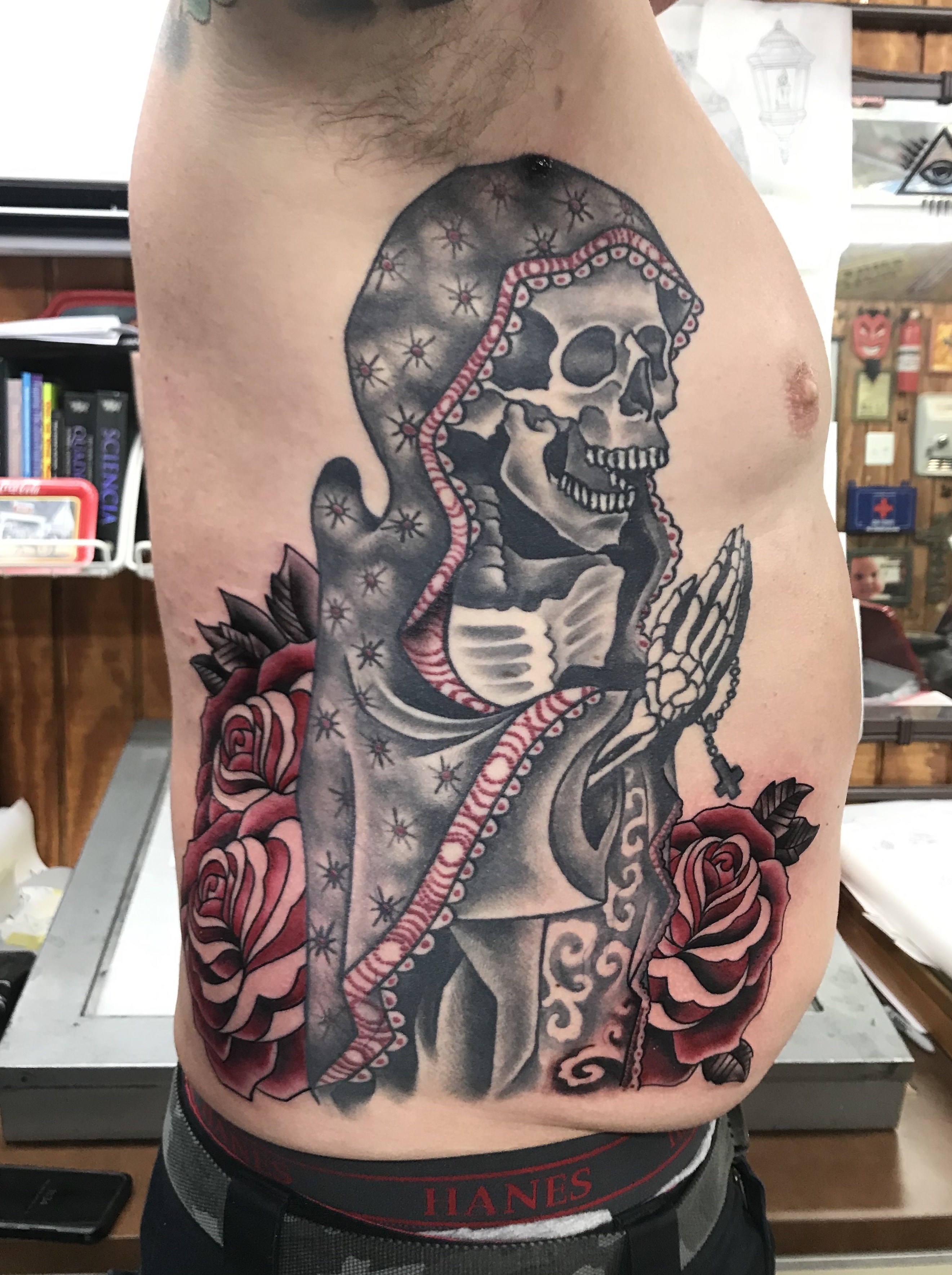  Virgin Mary skeleton tattoo 