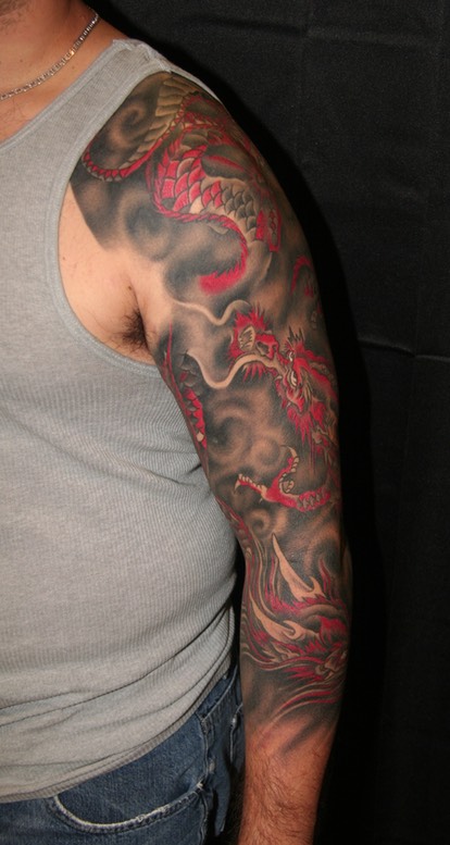  Japanese dragon tattoo sleeve by Brandon Garic Notch 