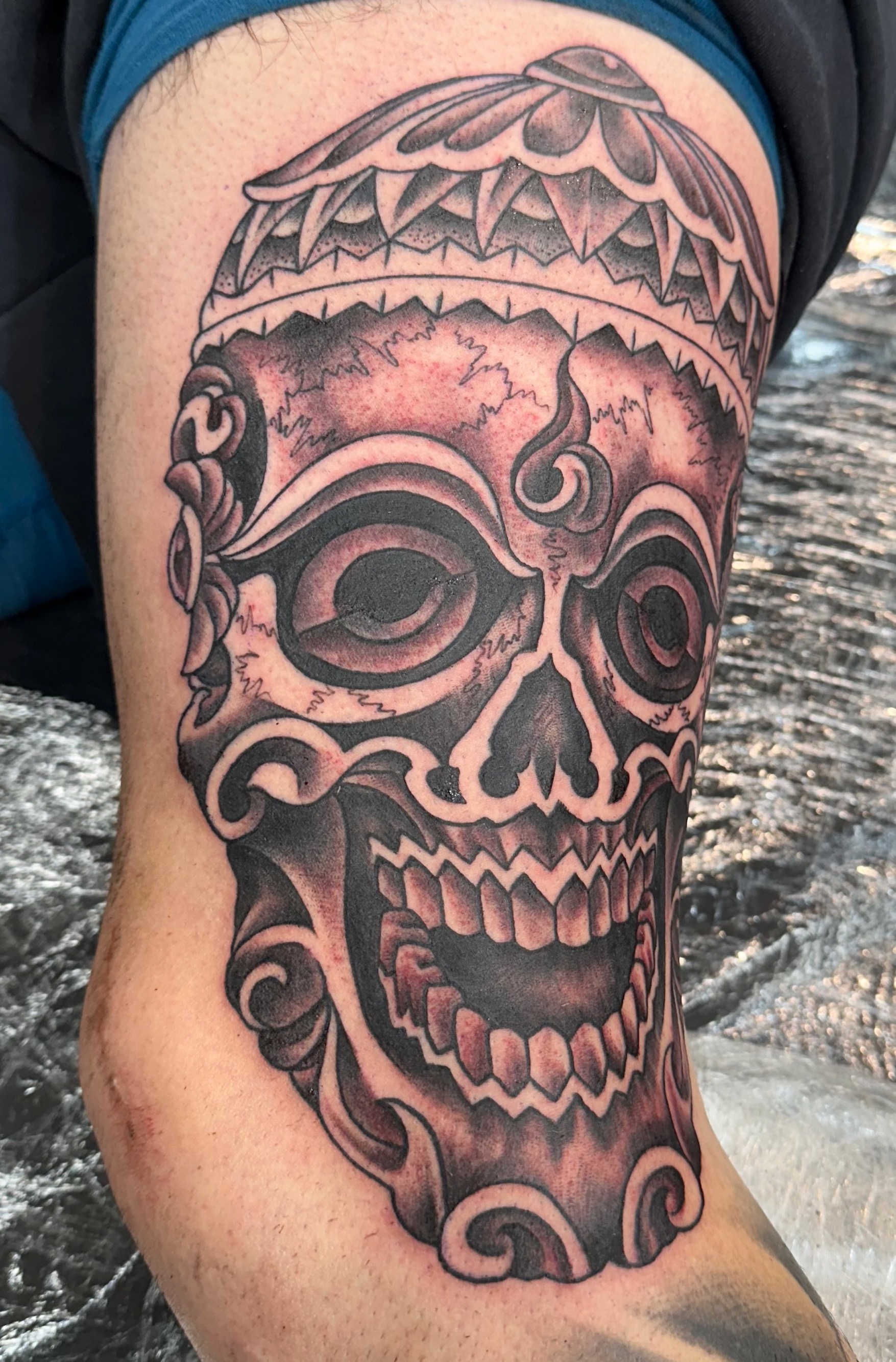  Tibetan skull tattoo by Notch 