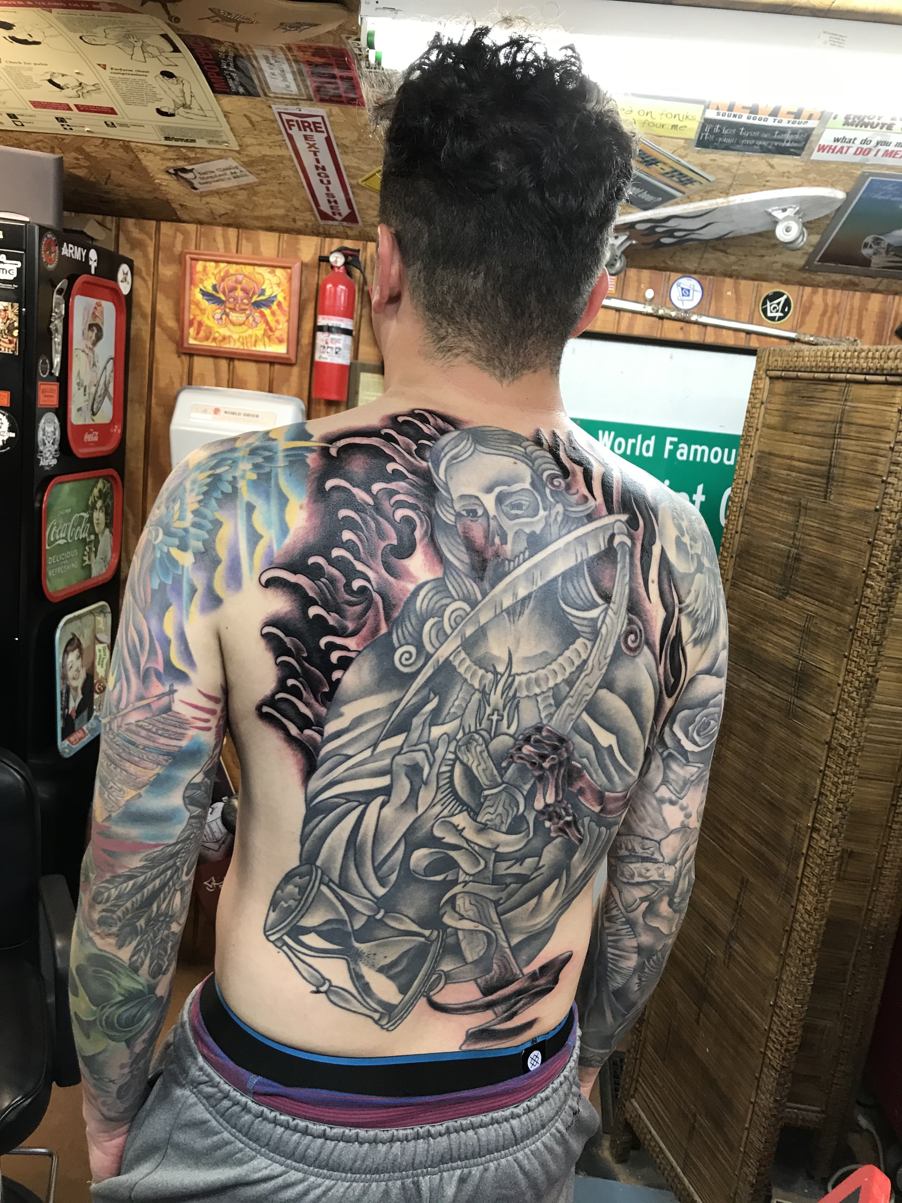  Jesus & grim reaper tattoo by Brandon Notch 