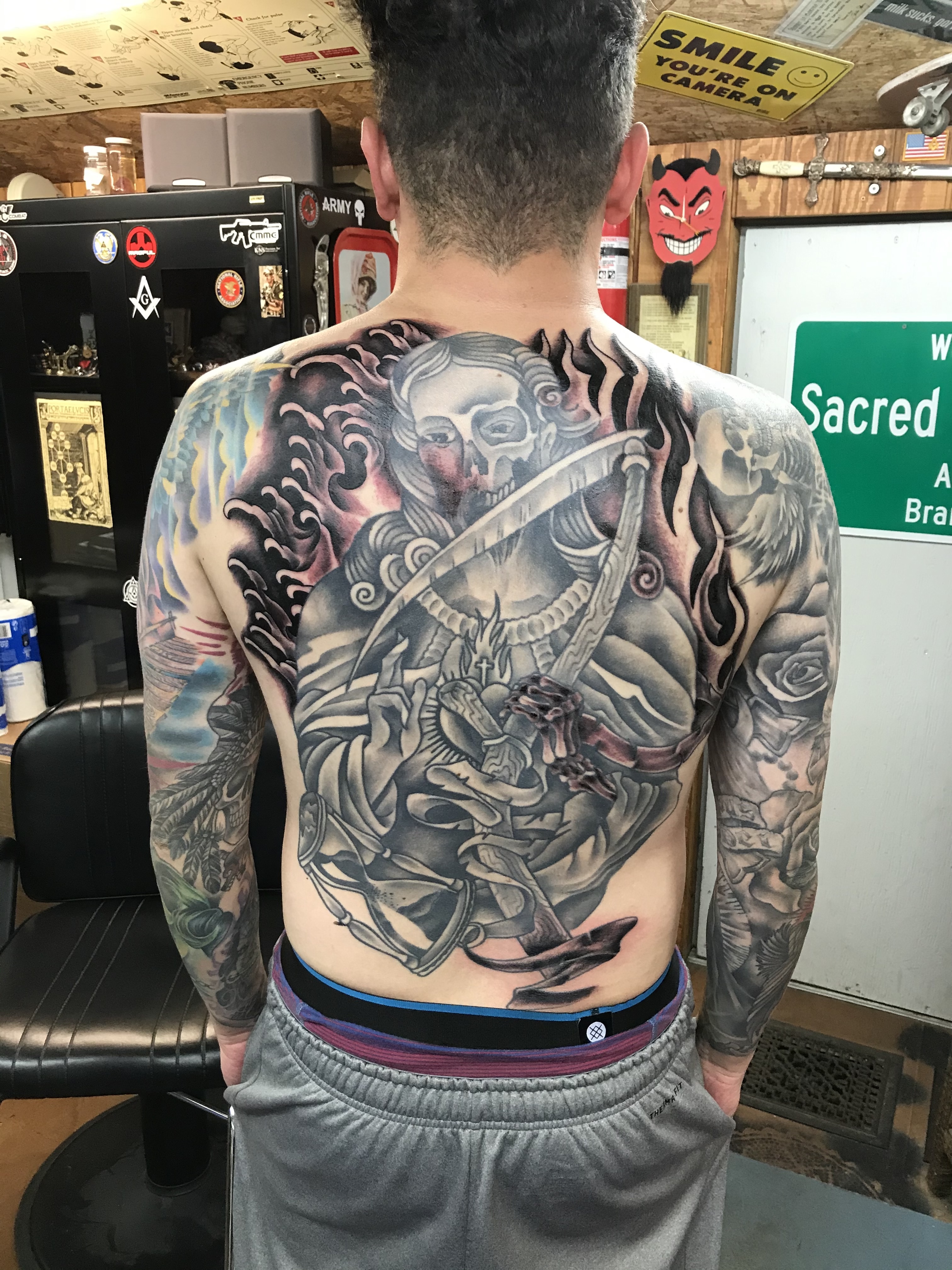  Jesus & grim reaper tattoo 