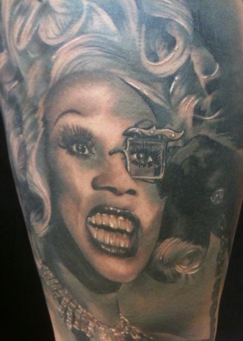  RuPaul drag queen Tattoo by Brandon Notch 