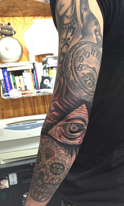  All Souls' Day black & gray sleeve by Brandon G Notch 