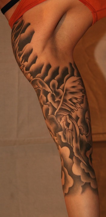  Angel sleeve tattoo by Brandon Notch 
