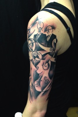  Trash Polka tattoo sleeve by Brandon Notch 