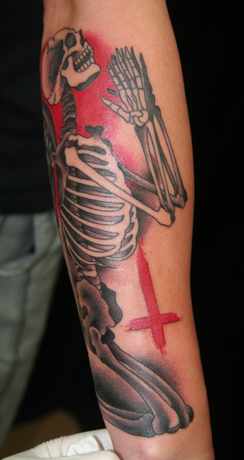  Praying angel tattoo by Brandon Notch 