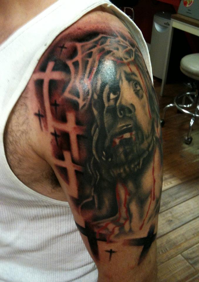  Jesus tattoo by Brandon Notch 