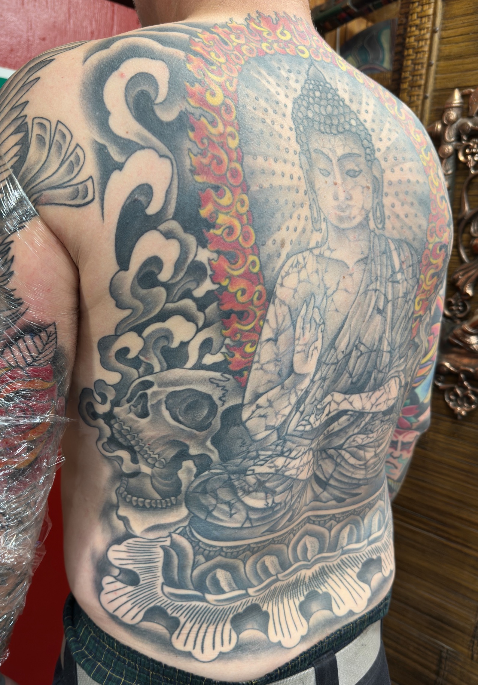  Buddha backpiece tattoo by Brandon Notch 
