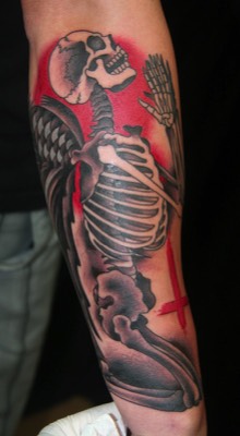  Skeleton angel tattoo by Brandon Notch 