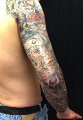  Day of the Dead black & gray tattoo by Brandon G Notch 
