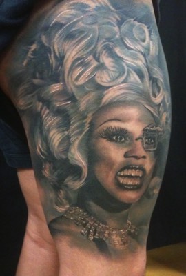  RuPaul drag queen Tattoo by Brandon Notch 