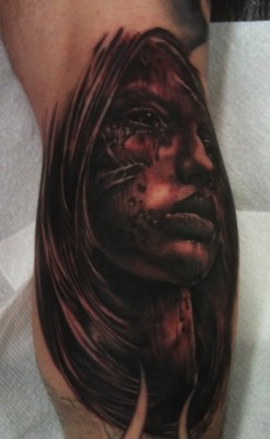  Zombie girl tattoo by Brandon Notch 