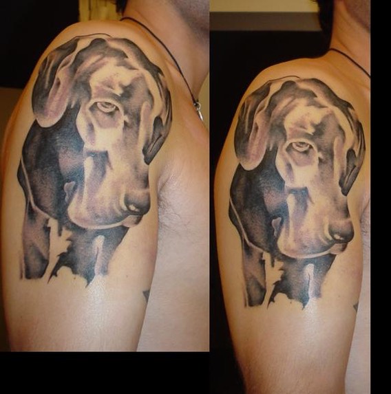  Abstract art dog tattoo by Brandon Notch 
