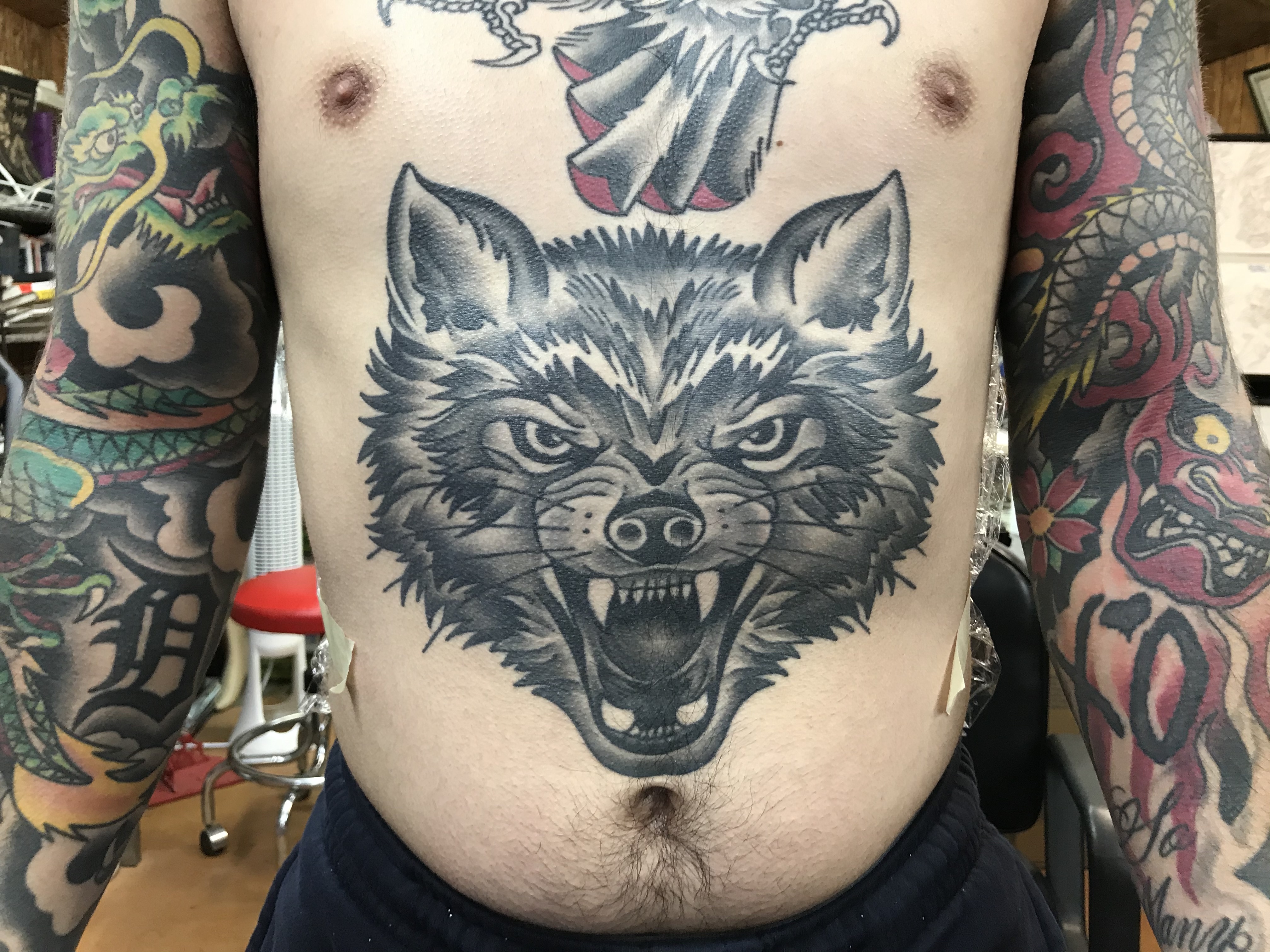  Traditional wolf tattoo 