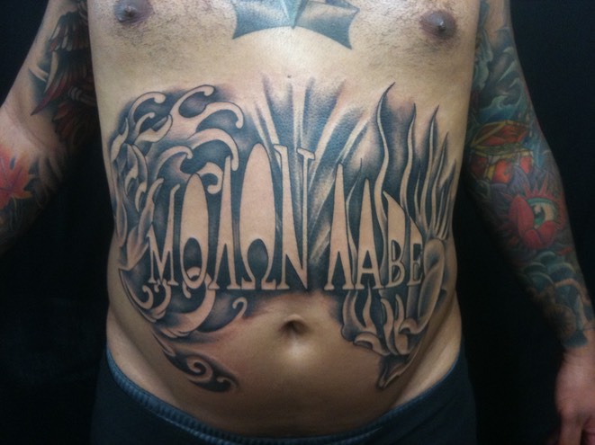  Molon labe tattoo by Brandon Notch 