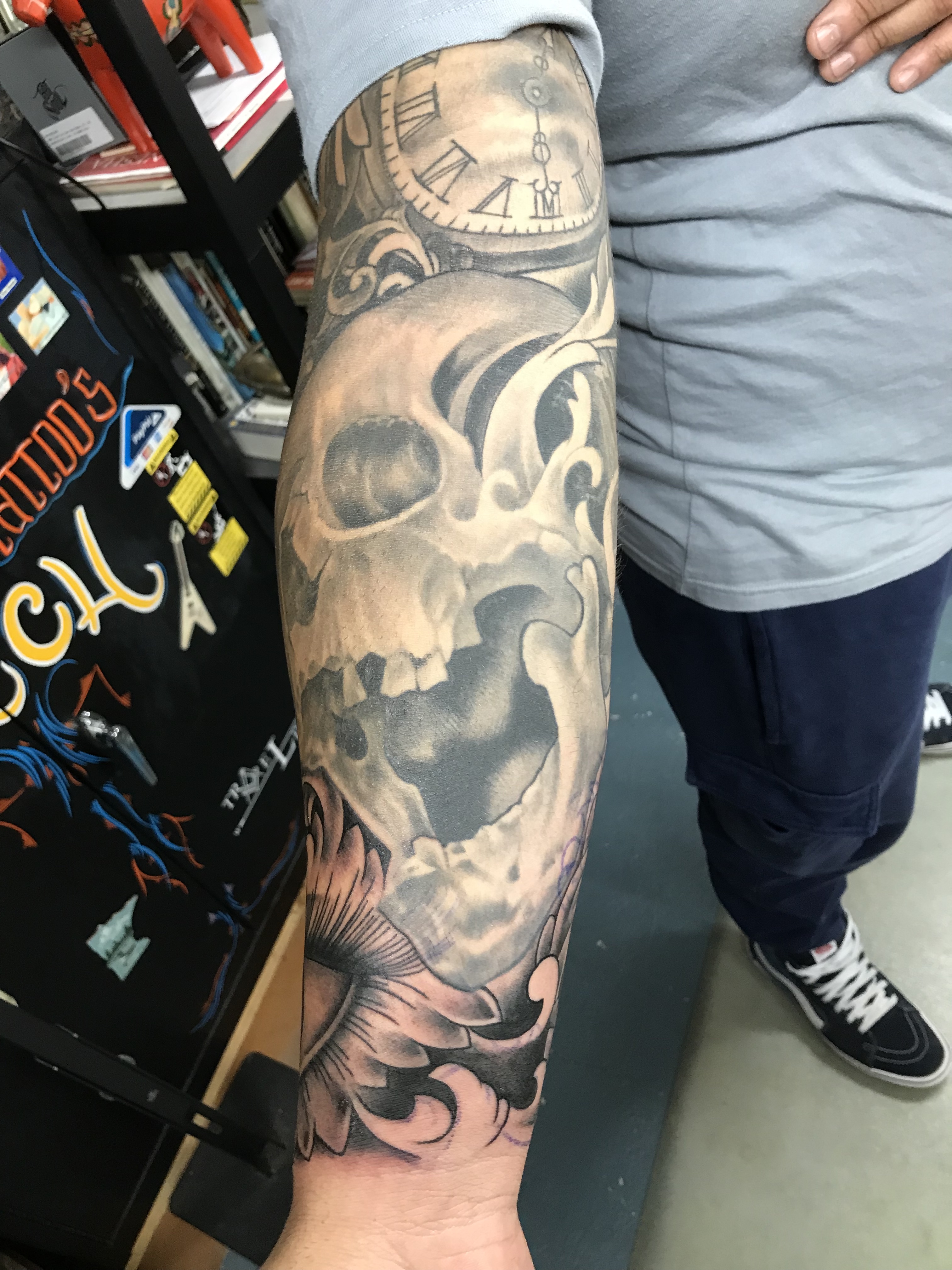  Skull sleeve by Brandon Notch 