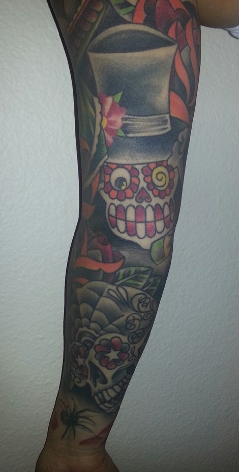  Day of the dead inspired tattooing by Brandon Notch 