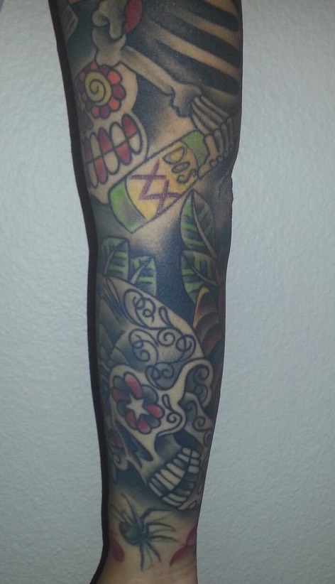  Day of the dead inspired tattooing by Brandon Notch 