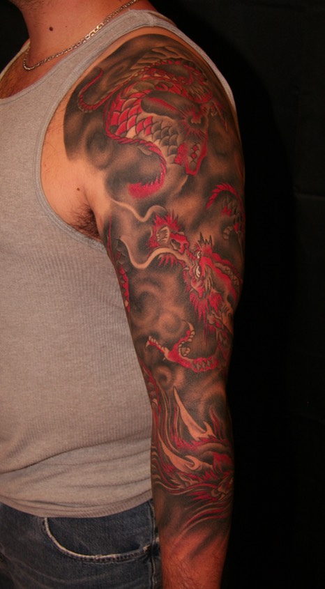  Japanese dragon tattoo sleeve by Brandon Garic Notch 