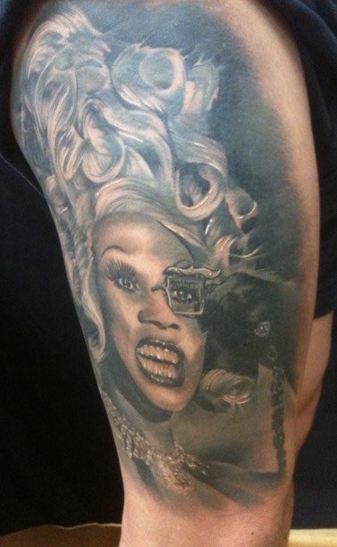  RuPaul drag queen Tattoo by Brandon Notch 