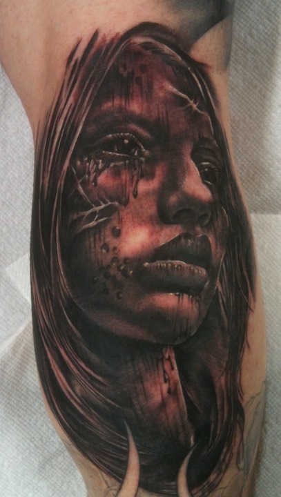 Zombie girl tattoo by Brandon Notch 