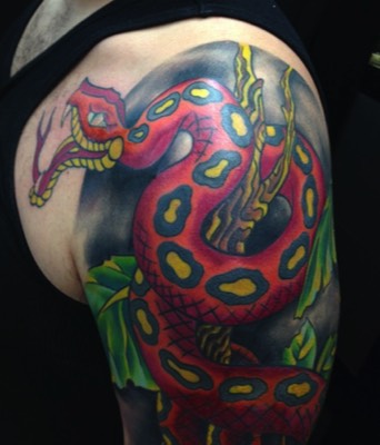  Japanese snake sleeve tattoo 