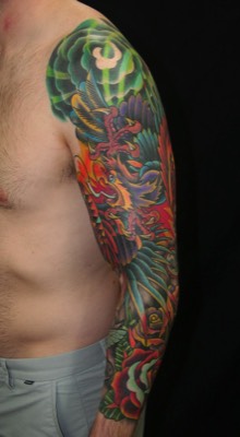  American traditional eagle sleeve tattoo 