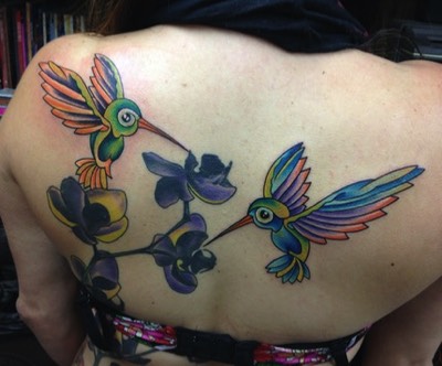  Hummingbirds tattooed 