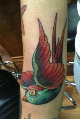  Traditional sparrow tattoo 