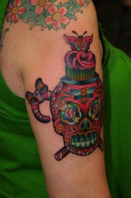  Candy skull tattoo 