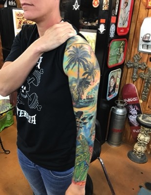  Underwater sleeve tattoo by Brandon Notch 