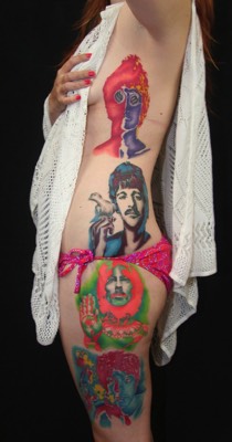  The Beatles art portrait tattoo 