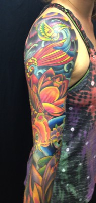  Lotus flower tattoo sleeve 