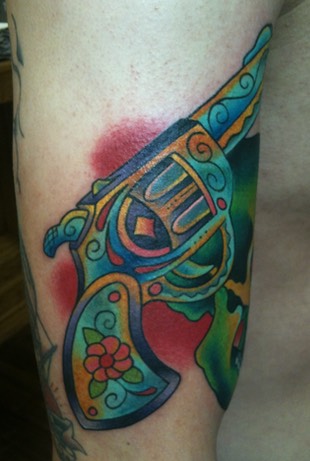  Traditional Gun Tattoo 
