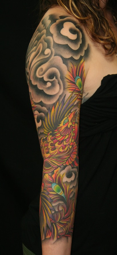  Japanese phoenix tattoo sleeve 