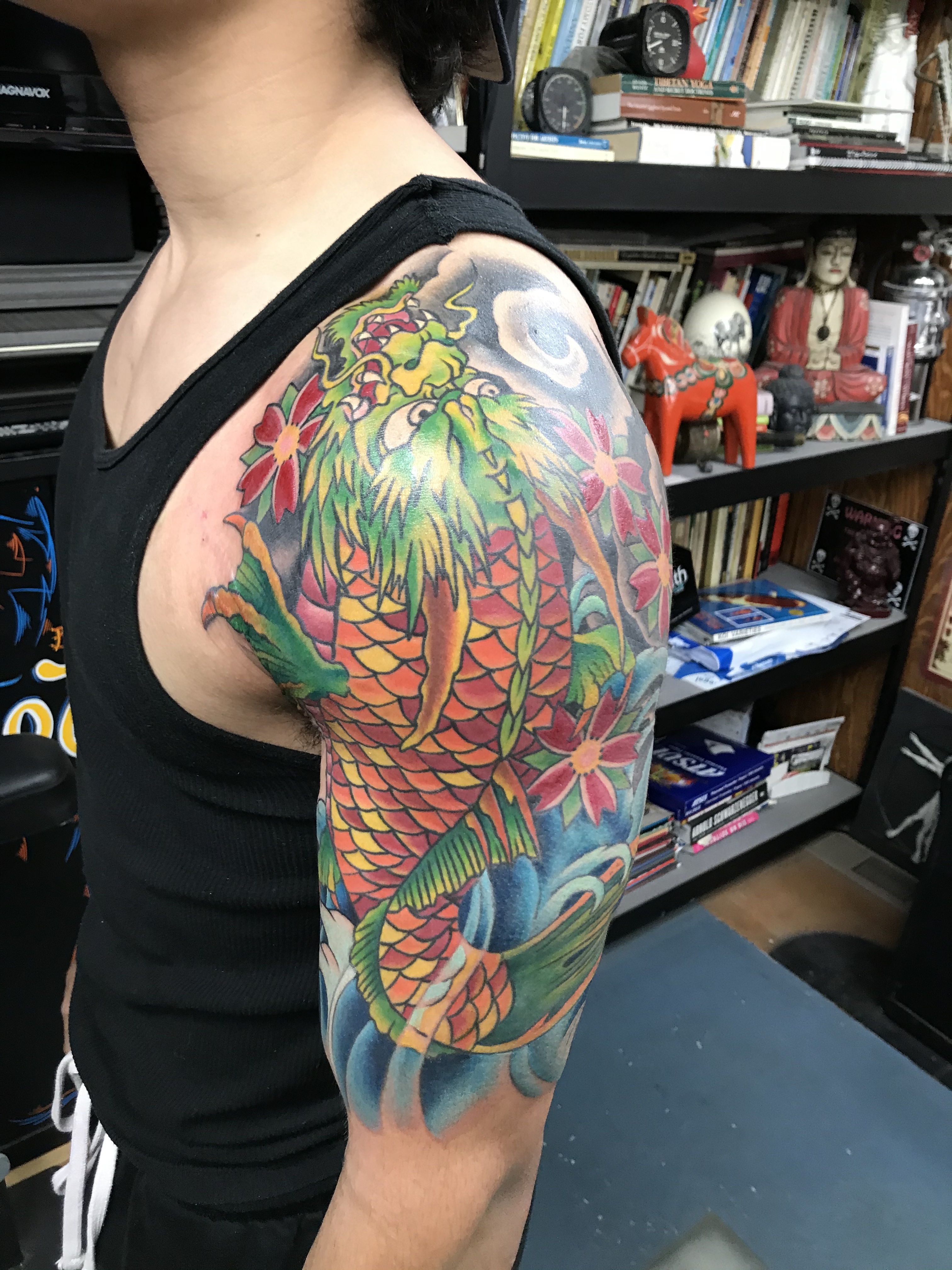  Koi transforms into dragon tattoo 