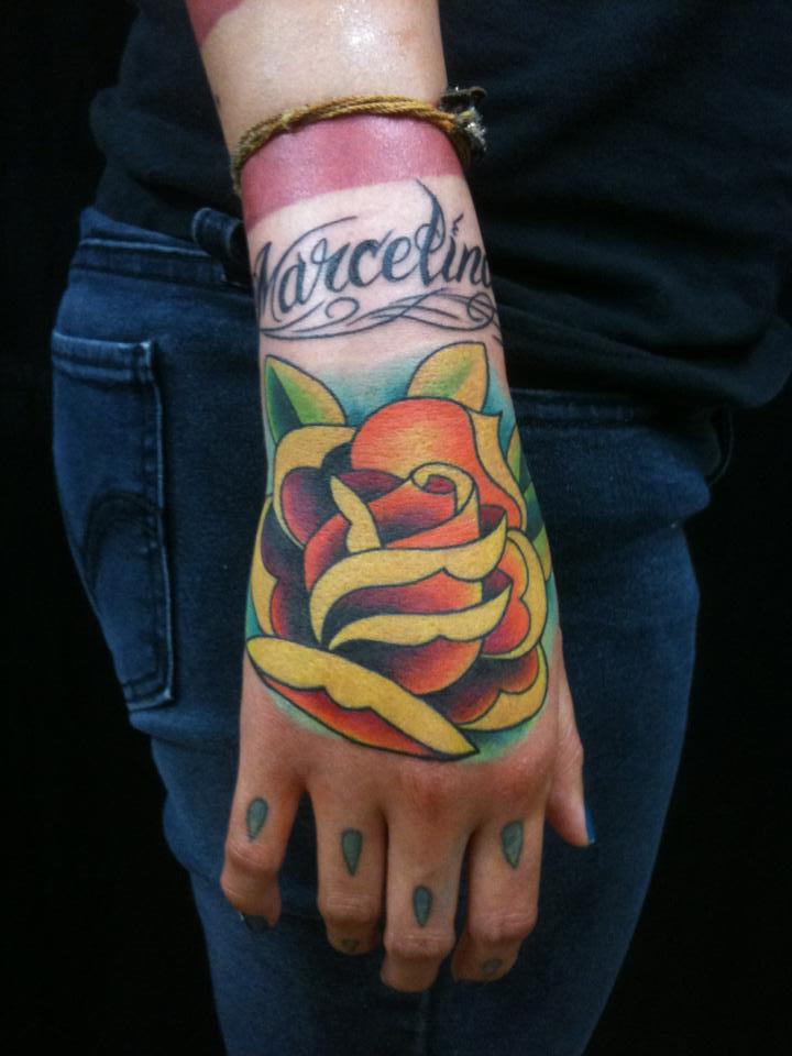  Hand rose tattoo  