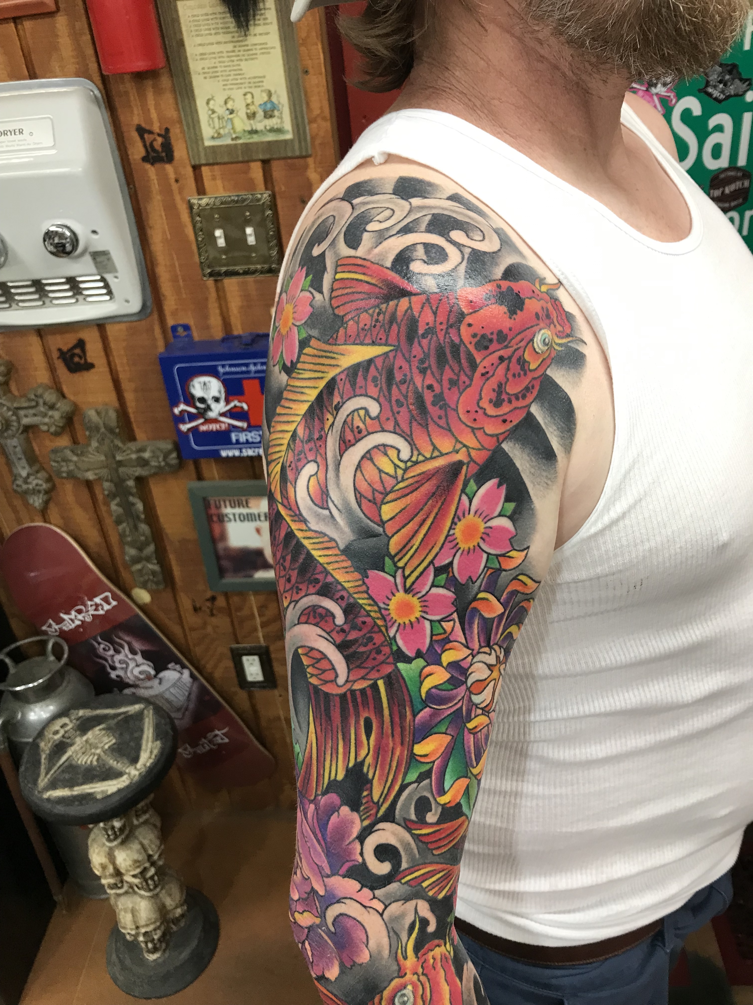  Japanese color Koi Fish sleeve by B Notch 