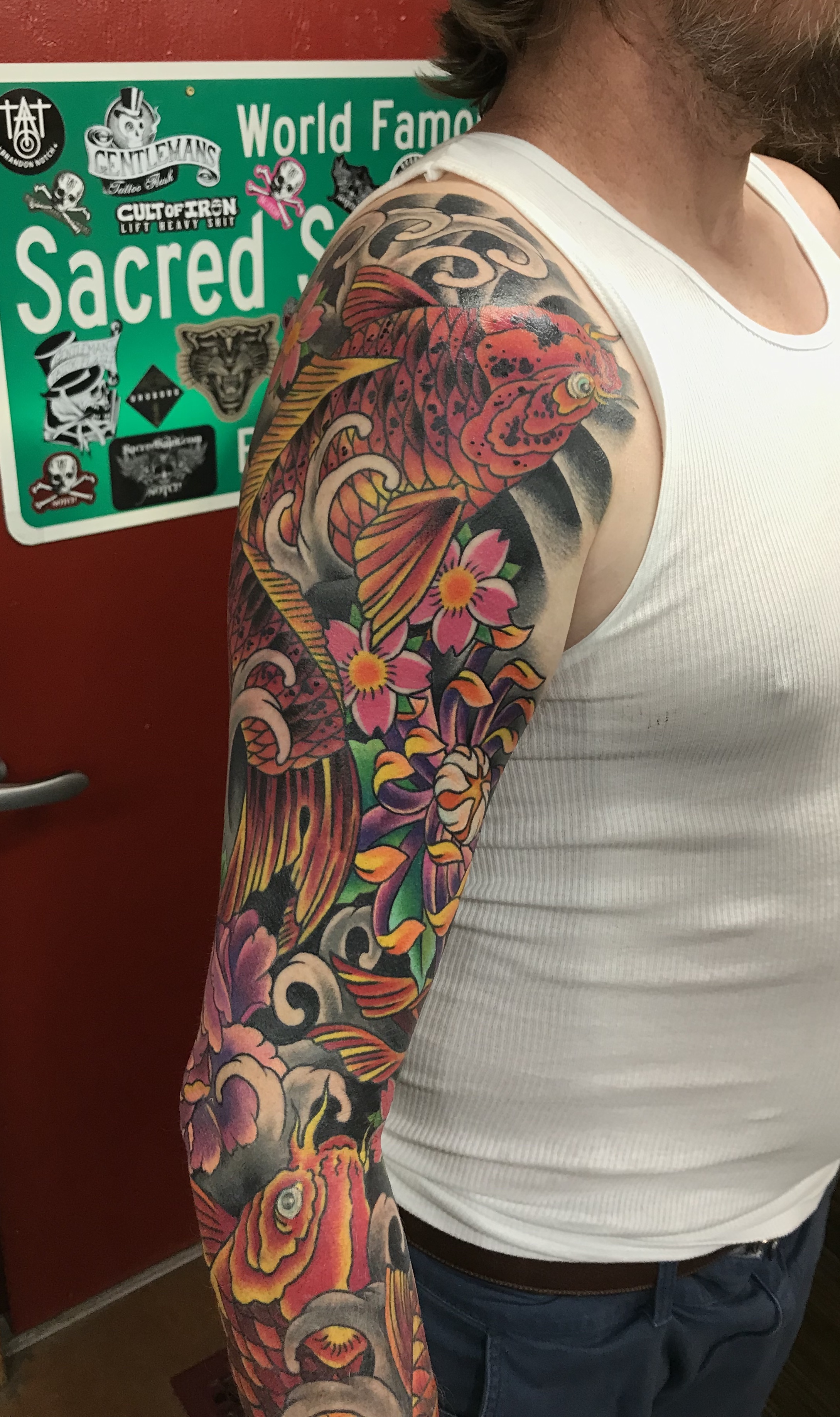  Japanese color Koi Fish sleeve by B Notch 