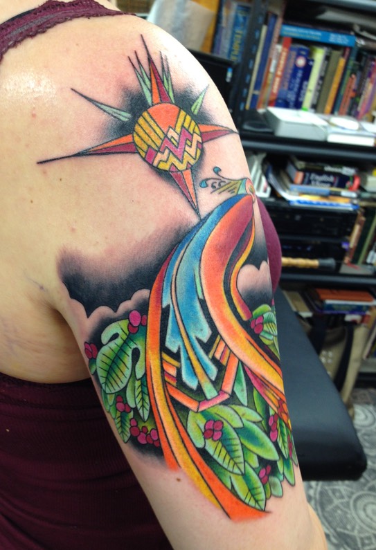  Art deco phoenix tattoo by Brandon Notch 