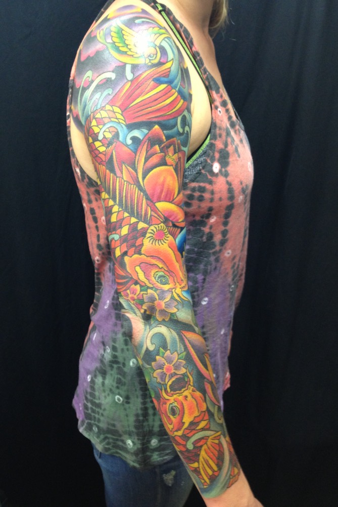  Feminine Japanese Koi fish sleeve  
