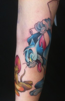  Tom & Jerry tattoo by Brandon G. Notch  (Cartoon Sleeve In Progress) 