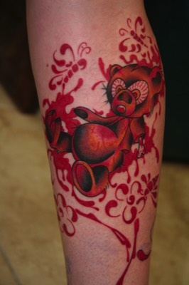  Dead teddy bear tattoo 