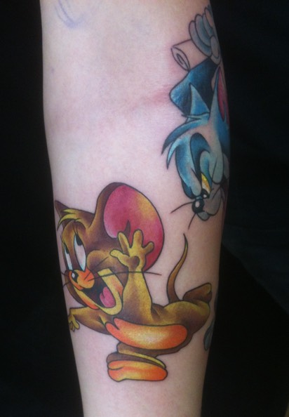  Tom & Jerry tattoo by Brandon G. Notch  (Cartoon Sleeve In Progress) 