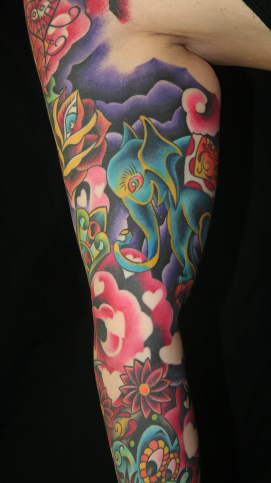  New School Tattoo by Brandon G Notch 