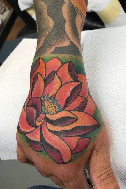  Lotus hand tattoo  