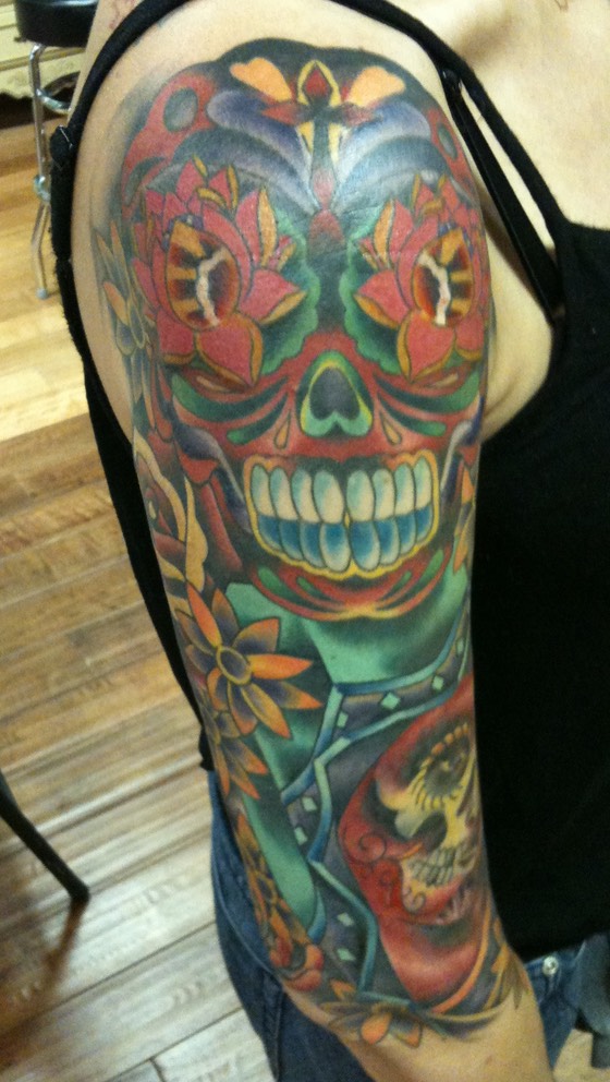  Tattooing by Brandon G Notch (Day of the dead inspired.) 